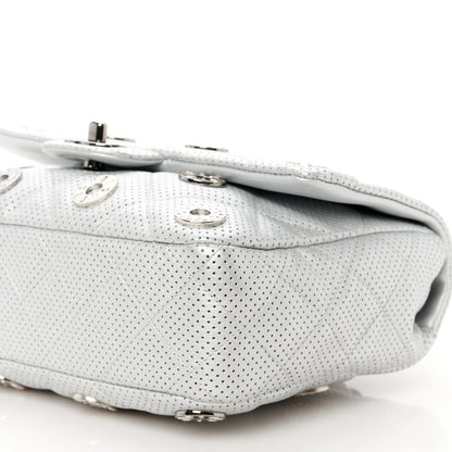 Chanel Perforated Metallic Lambskin Small CC Medals Flap Silver 11 of 11