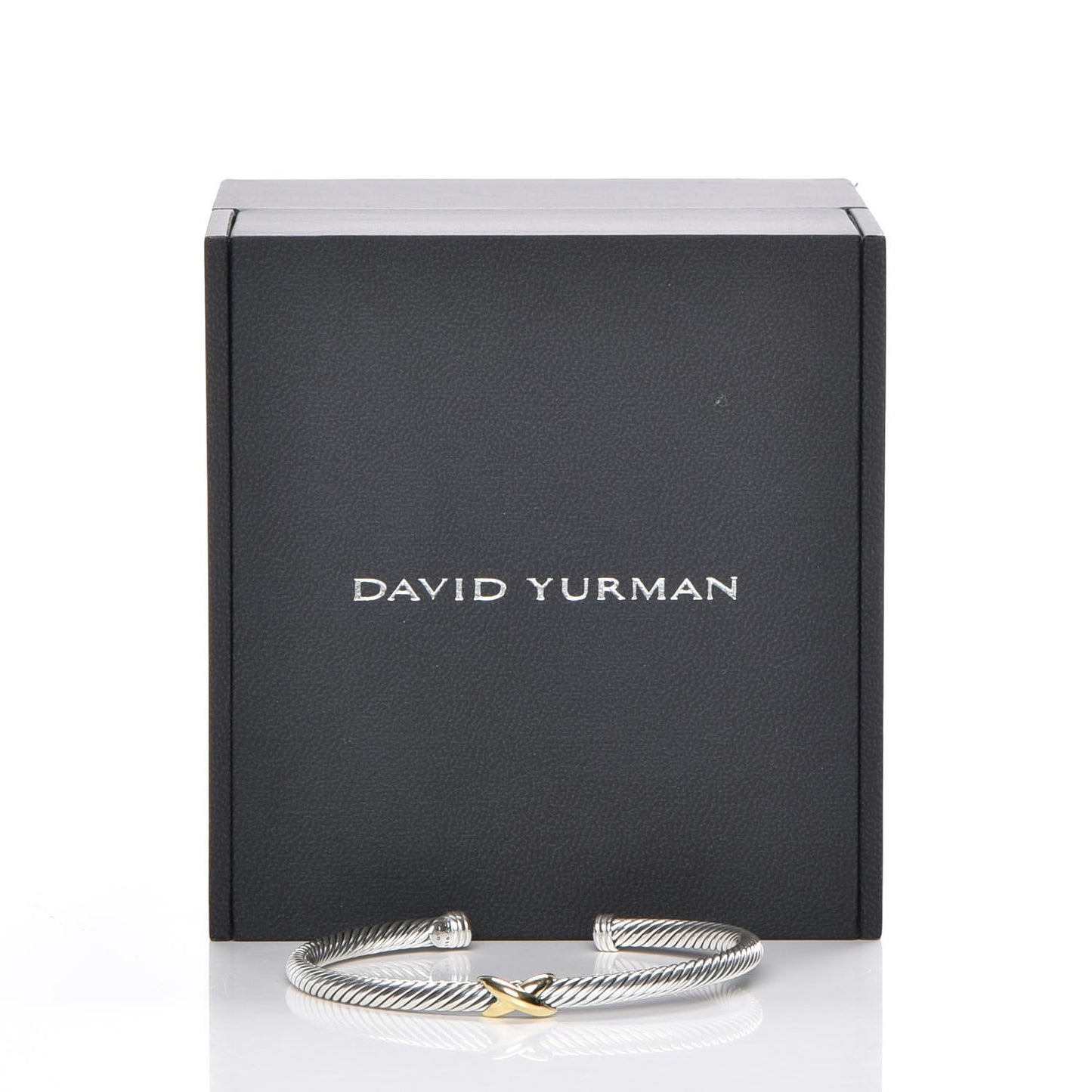 Sterling Silver 18K Yellow Gold 4mm X Station Cable Bracelet