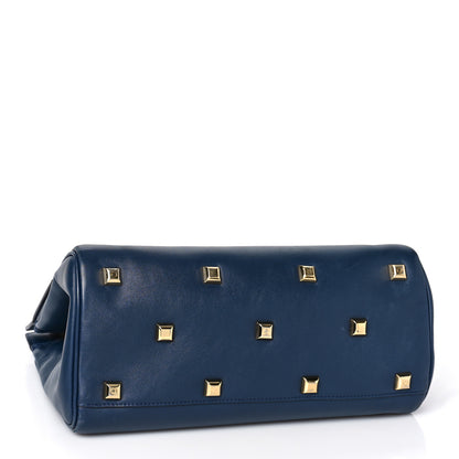 Salvatore Ferragamo Calfskin Medium Studio Bag Navy 5 of 10