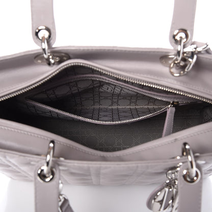 Christian Dior Lambskin Cannage Large Lady Dior Light Grey 6 of 9