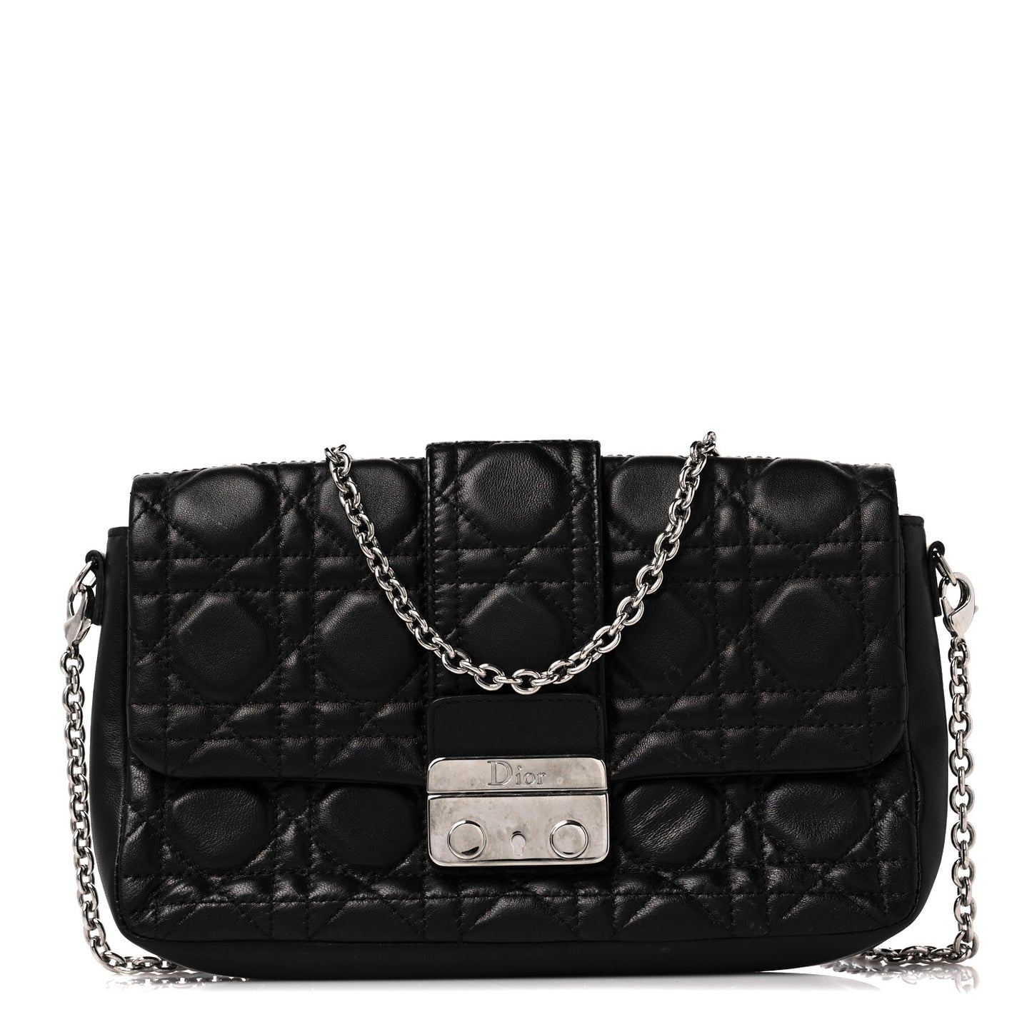 Lambskin Cannage Mini Miss Dior Flap Black