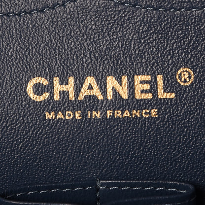 Chanel Metallic Caviar Quilted Jumbo Double Flap Dark Blue 7 of 10