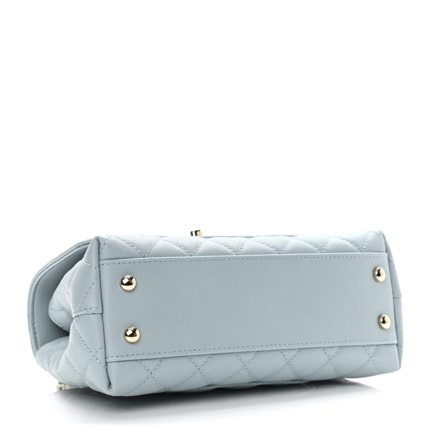 Caviar Quilted Mini Coco Handle Flap Light Blue