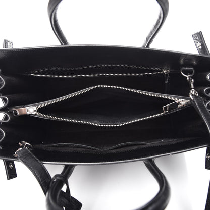 Saint Laurent Calfskin Crocodile Embossed Small Sac de Jour Black 6 of 11