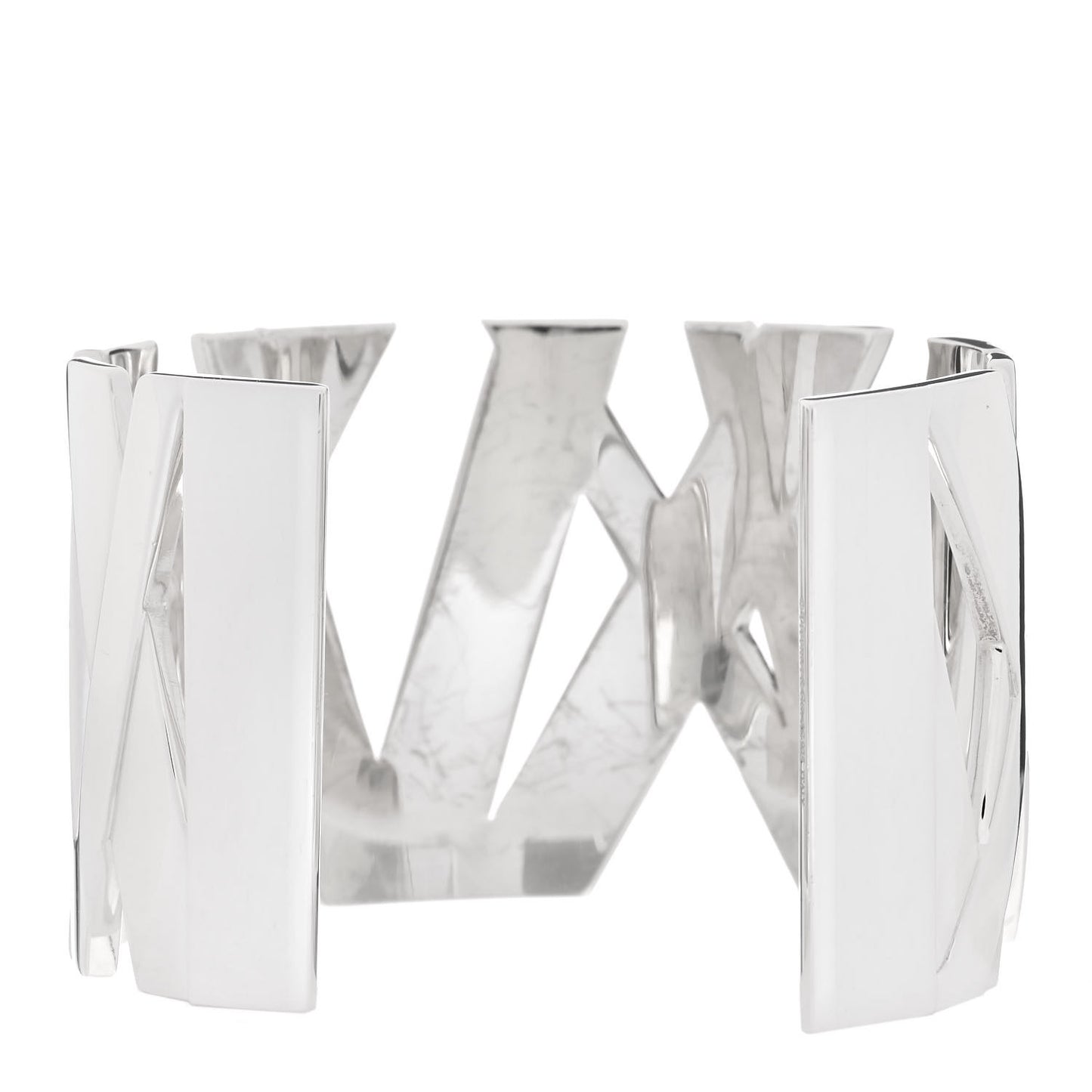 Sterling Silver Wide Atlas Cuff Bracelet