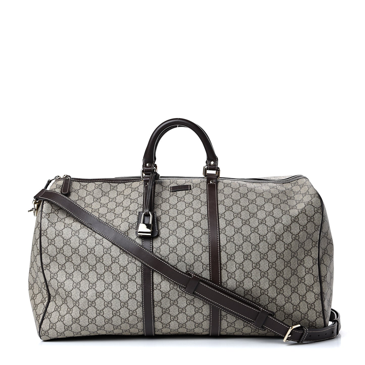 GG Plus Monogram Large Carry On Duffle Bag Brown