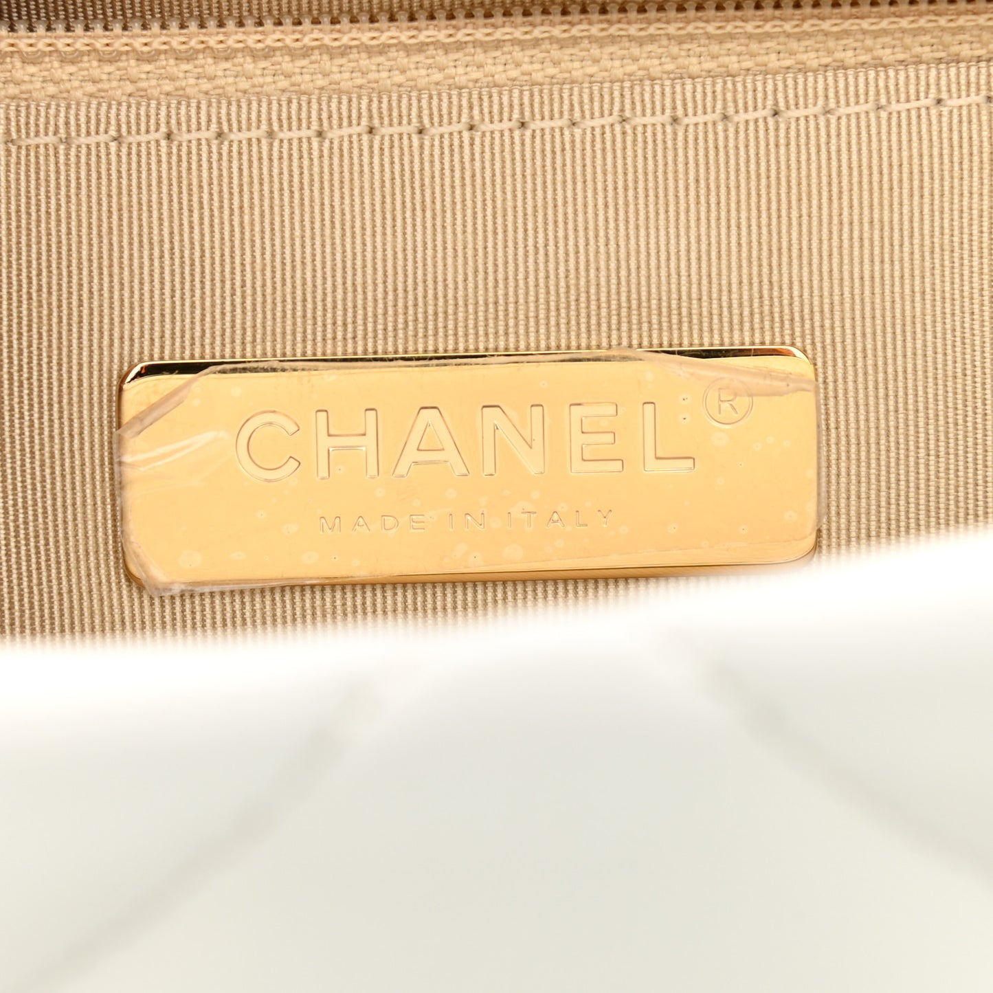 Goatskin Quilted Large Chanel 19 Flap White