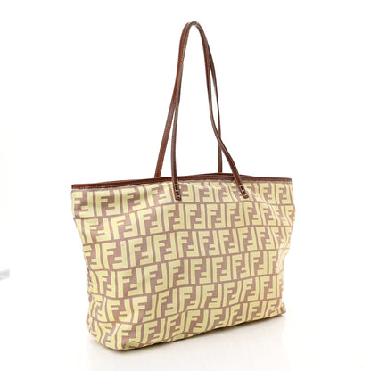 Fendi Canvas Zucca Roll Shopping Tote Tobacco Yellow 3 of 12