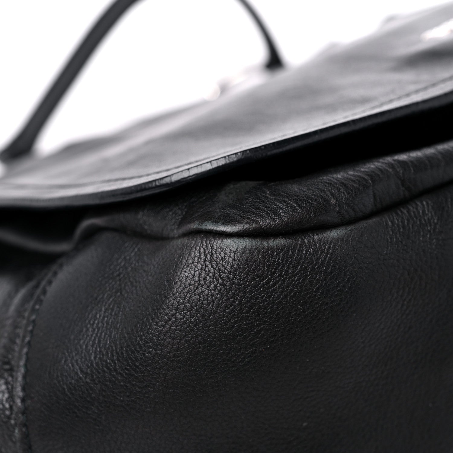 Prada Vitello Daino Flap Shoulder Bag Black 8 of 19