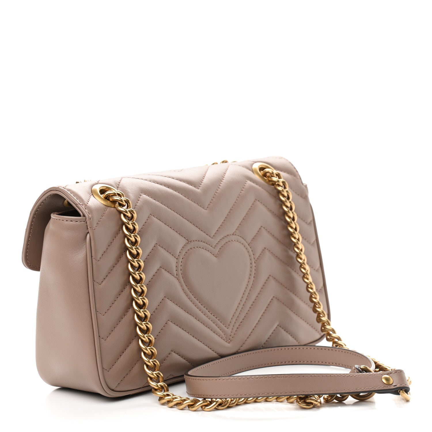Gucci Calfskin Matelasse Small GG Marmont Shoulder Bag Porcelain Rose 3 of 9
