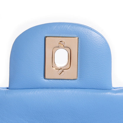 Chanel Lambskin Valentine Charms Medium Flap Baby Blue 6 of 10