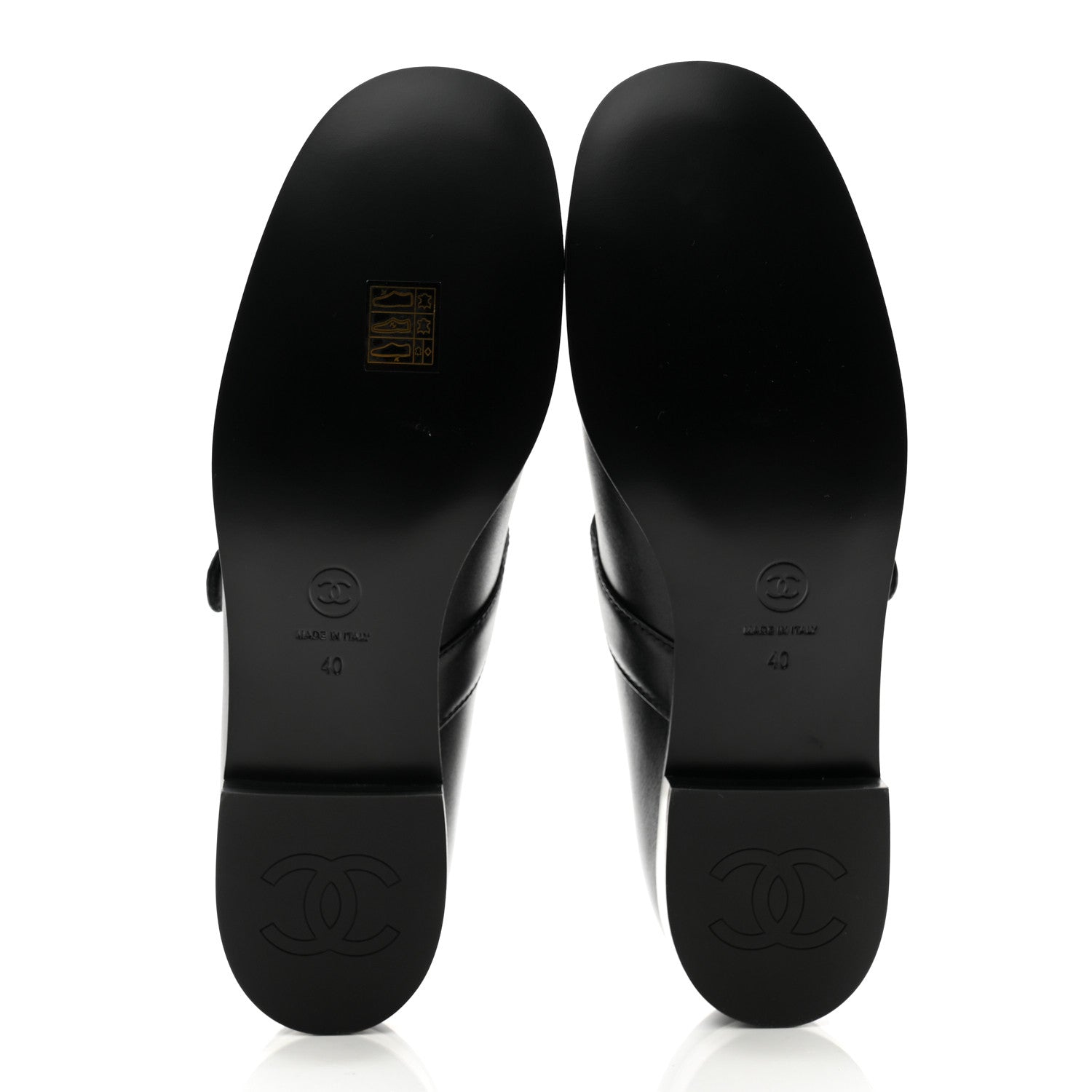 Chanel Calfskin Patent Mary Janes Flats 40 Black 5 of 9