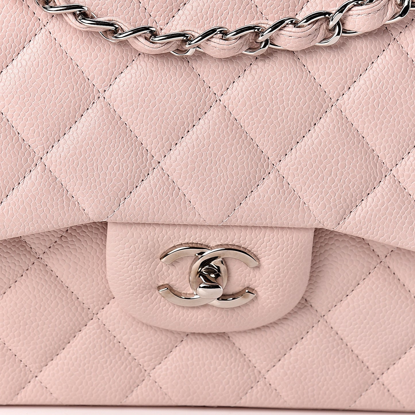 Caviar Quilted Jumbo Double Flap Pink