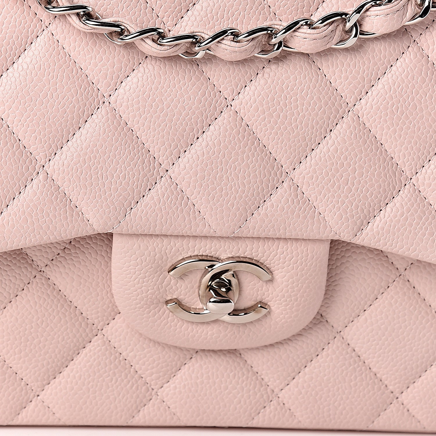 Chanel Caviar Quilted Jumbo Double Flap Pink 10 of 11