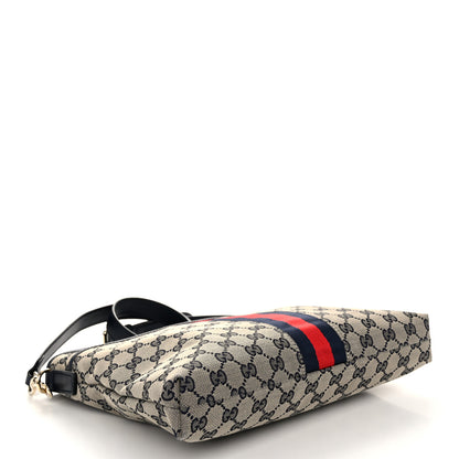 Gucci GG Supreme Monogram Web Flat Messenger Bag Navy 4 of 11
