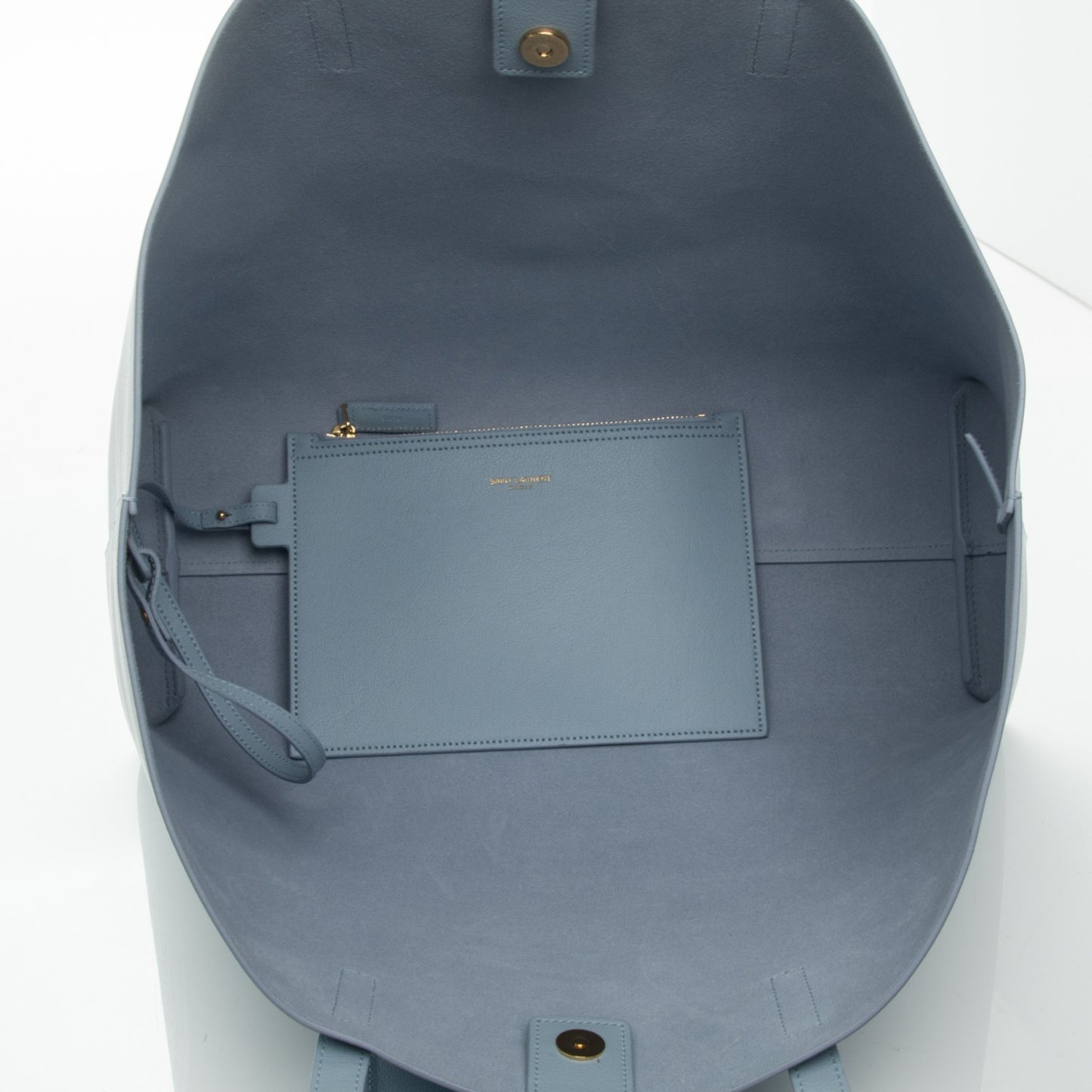 Calfskin Large Shopping Tote Sky Blue