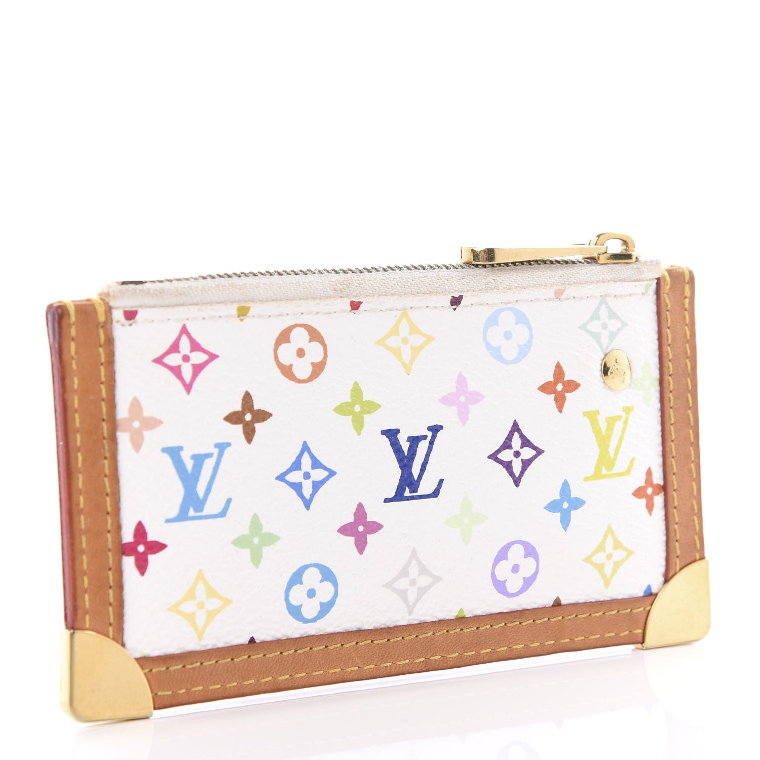 Louis Vuitton Monogram Multicolor Key Pouch White 2 of 6