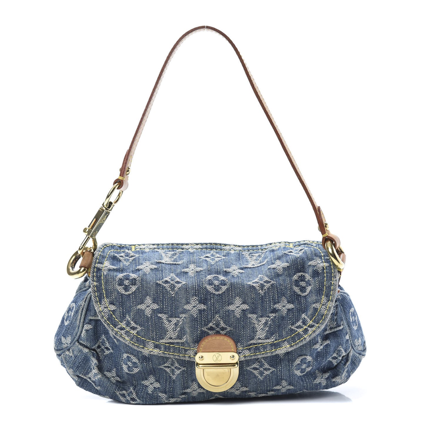 Monogram Denim Mini Pleaty Blue