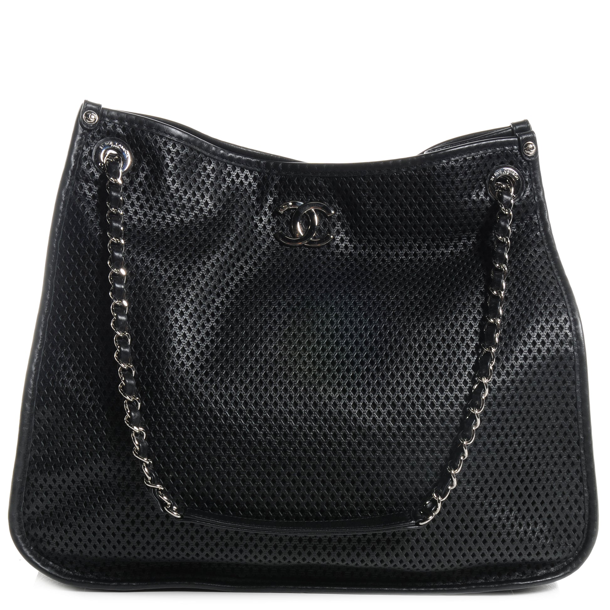 Chanel Calfskin Perforated Up In The Air Tote Black 1 of 9