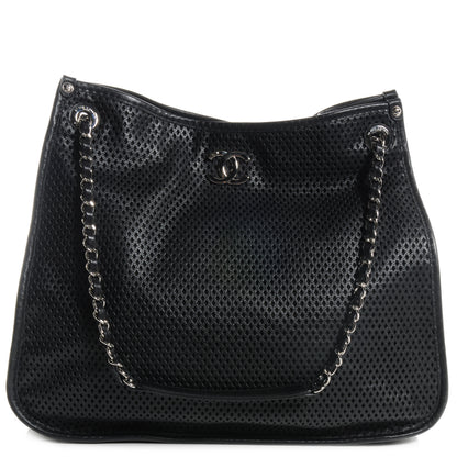 Chanel Calfskin Perforated Up In The Air Tote Black 1 of 9