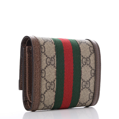 Gucci GG Supreme Monogram Web Ophidia French Flap Wallet Beige New Acero 3 of 8