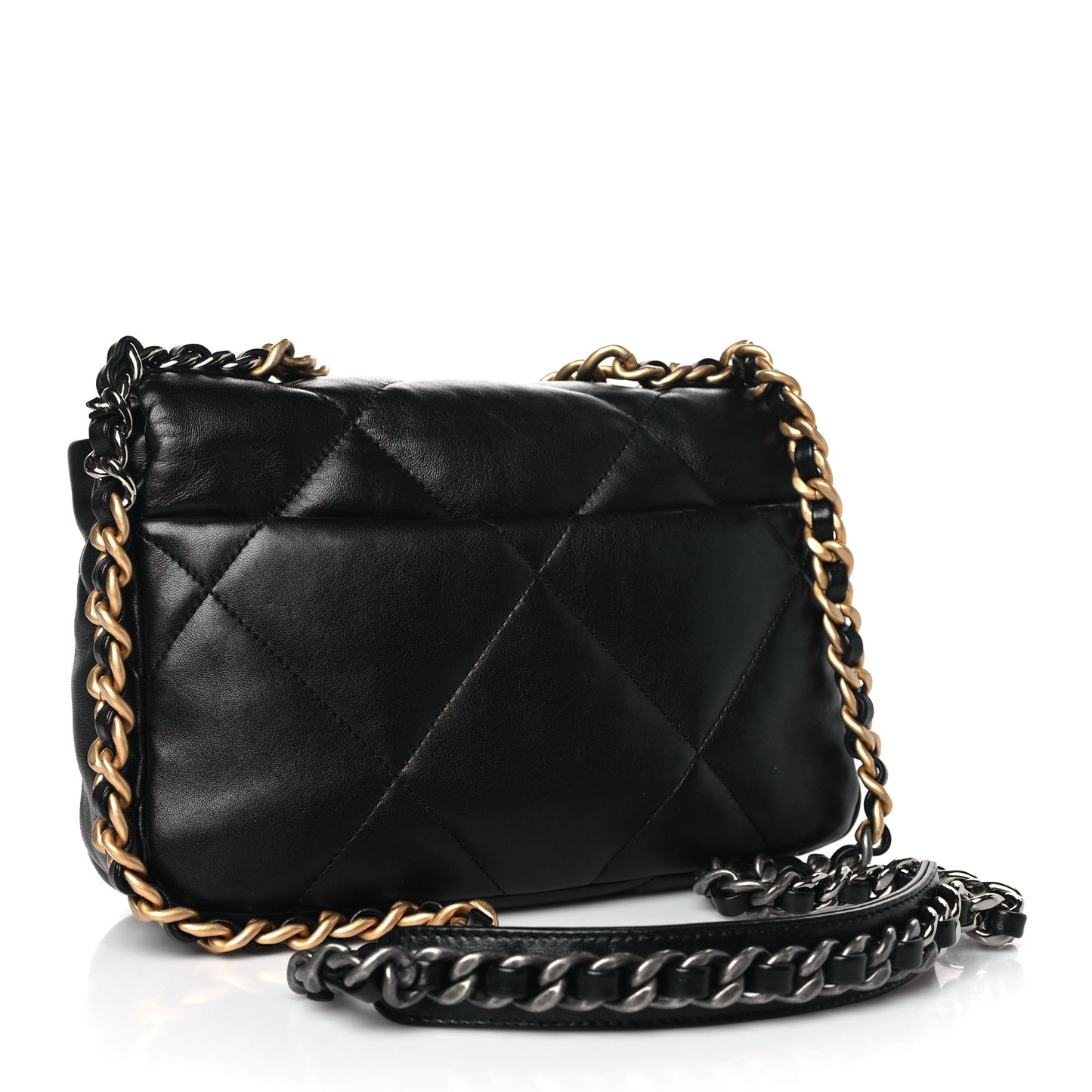 Lambskin Quilted Medium Chanel 19 Flap Black