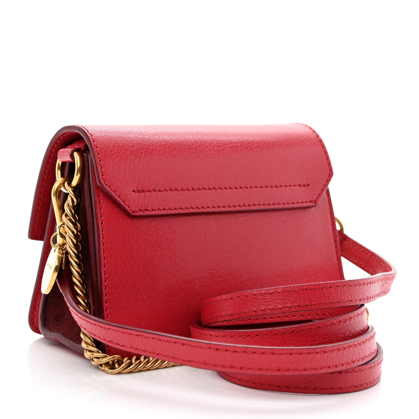 Goatskin Suede Mini GV3 Shoulder Bag Pink Aubergine
