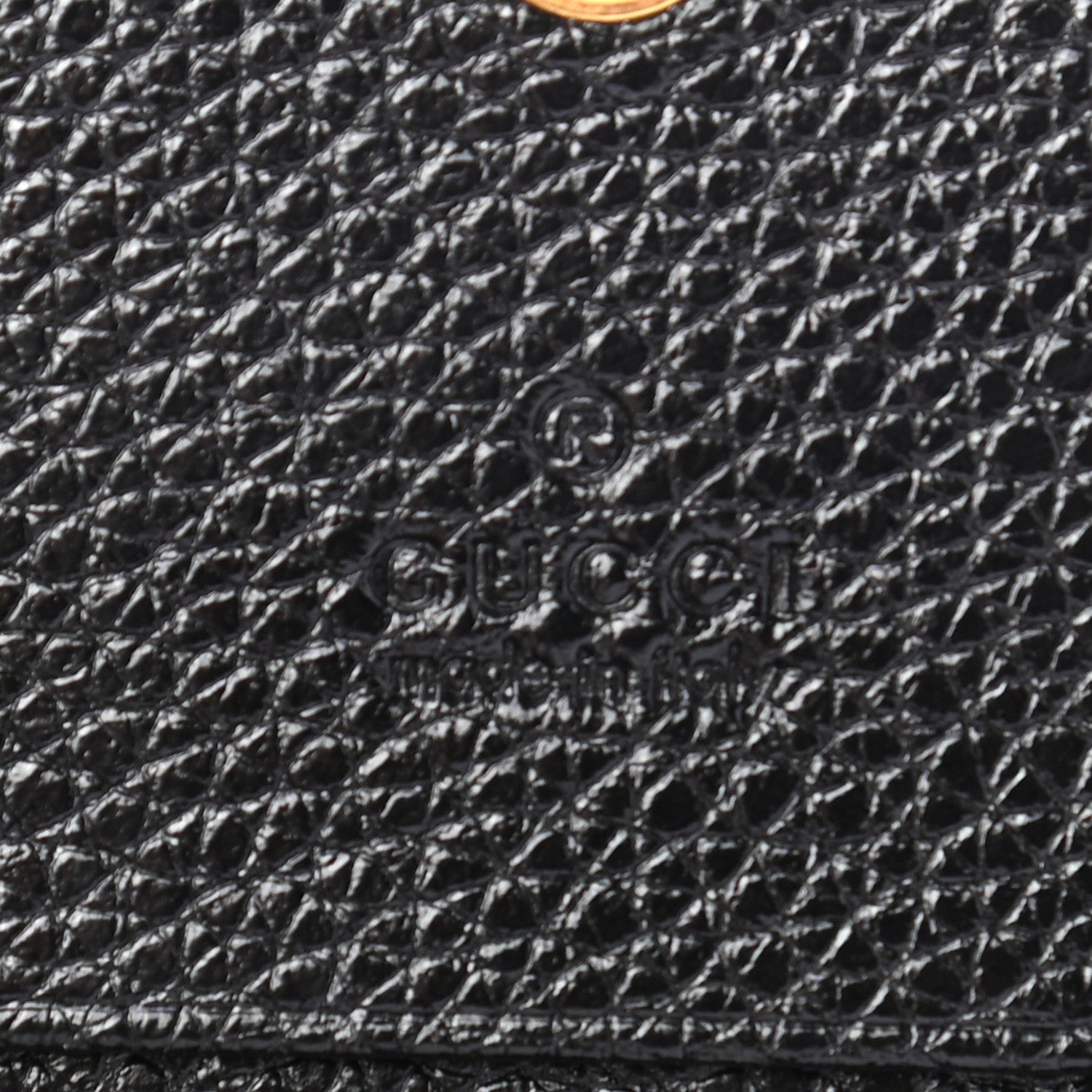 Gucci Grainy Calfskin Zumi Chain Card Case Wallet Black 6 of 7