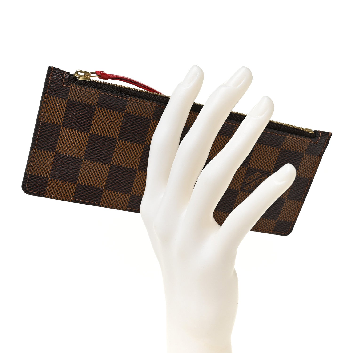 Louis Vuitton Damier Ebene Josephine Wallet Zippered Insert Red 2 of 8