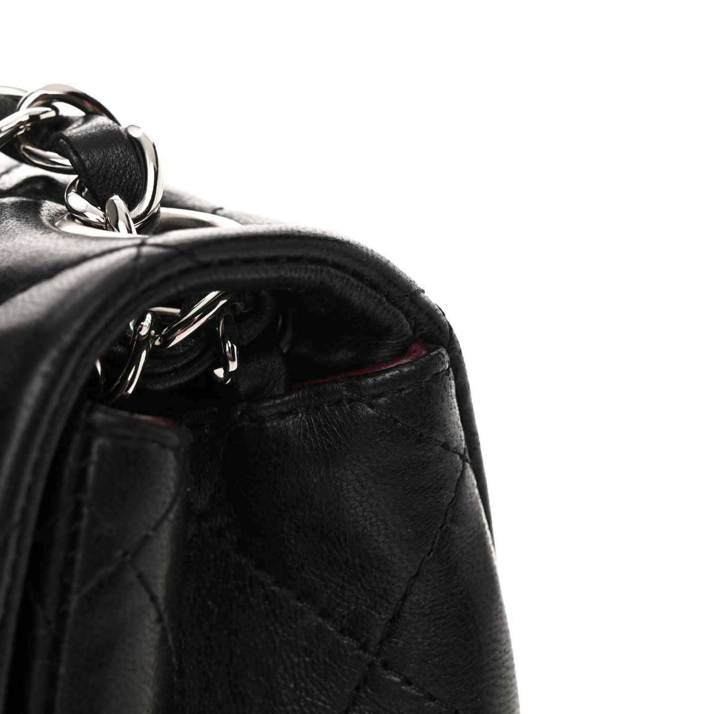 Lambskin Quilted Mini Square Flap Black