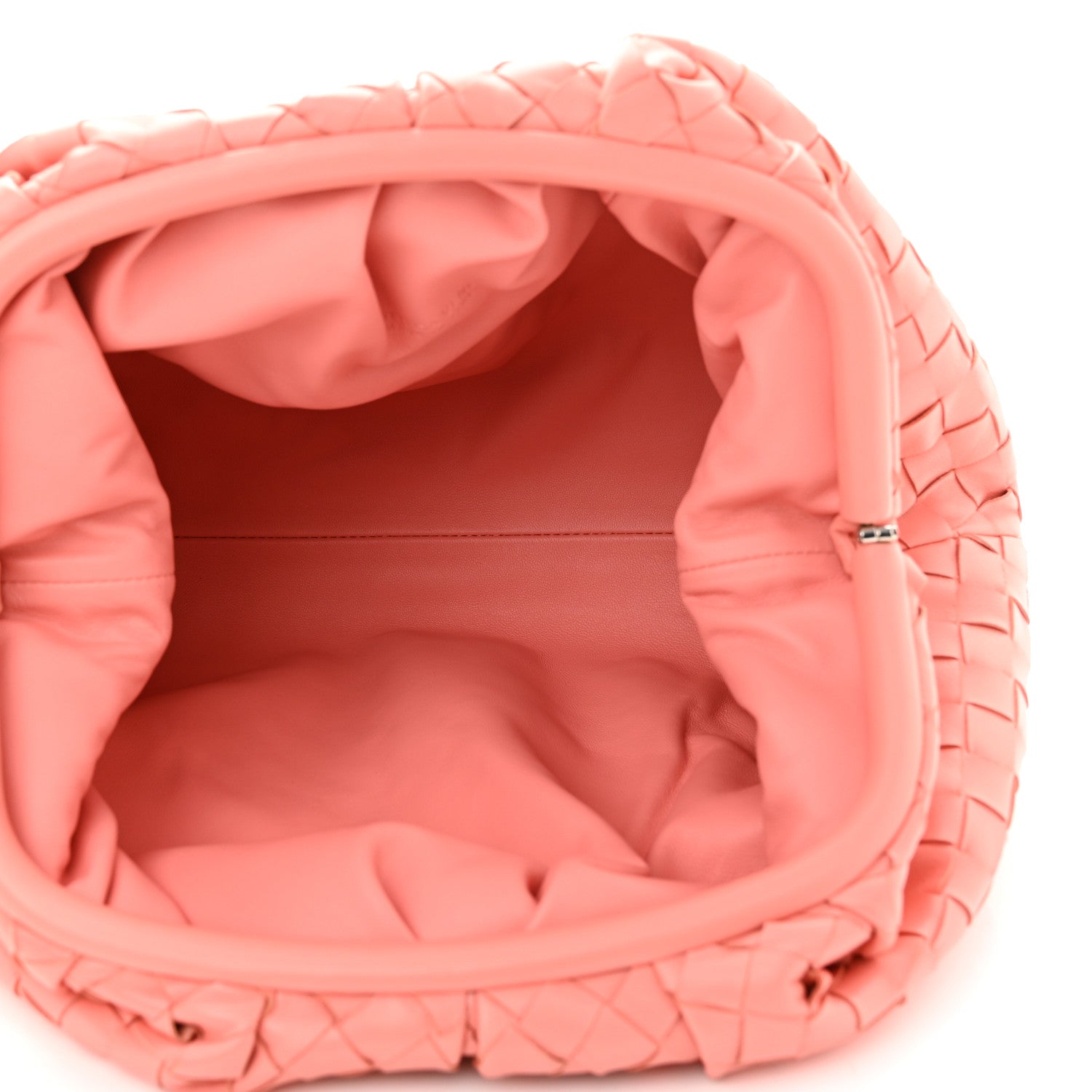 Bottega Veneta Nappa Maxi Intrecciato The Pouch Oversized Clutch Peach 4 of 8
