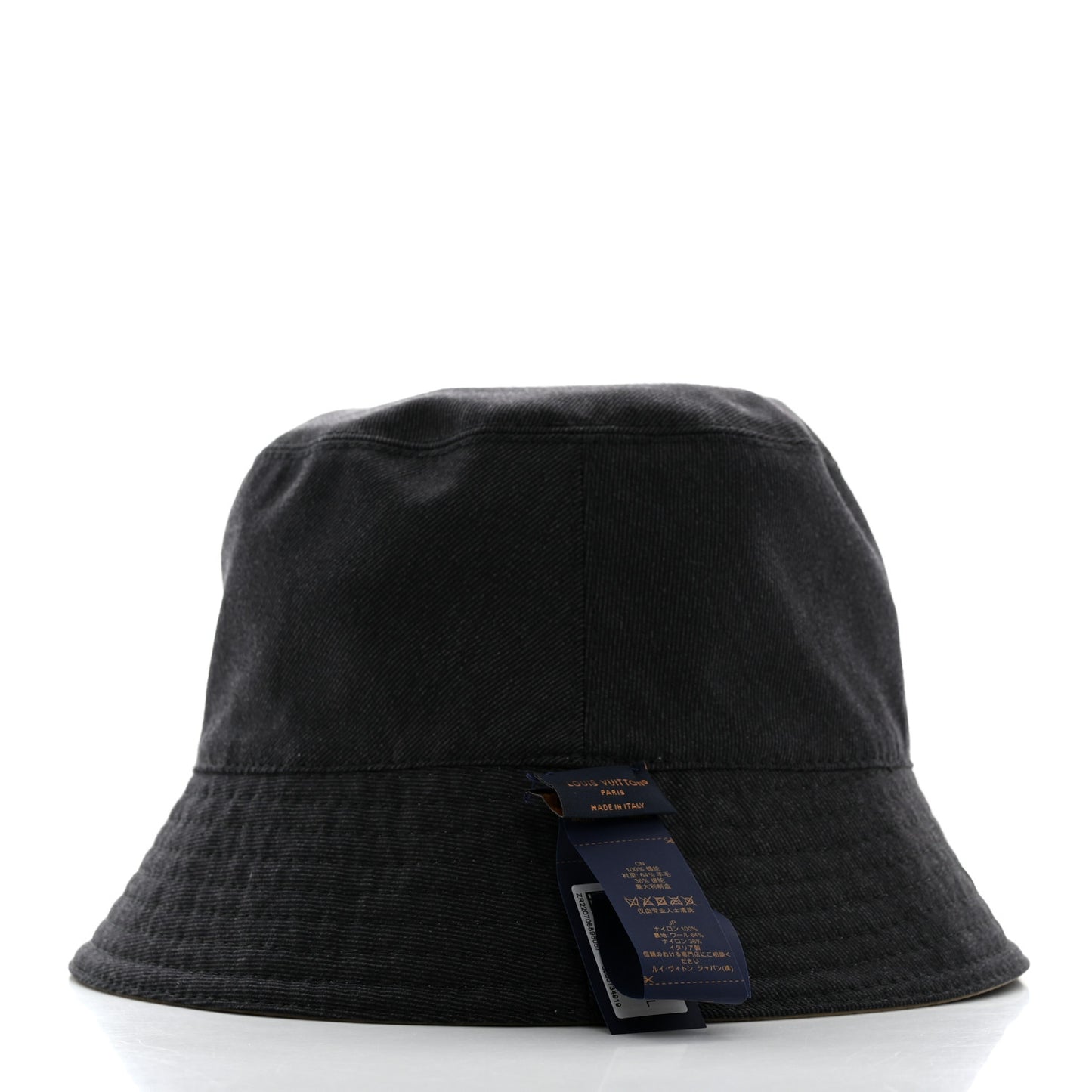 Nylon Wool Monogram Reversible Rain Bucket Hat L Beige