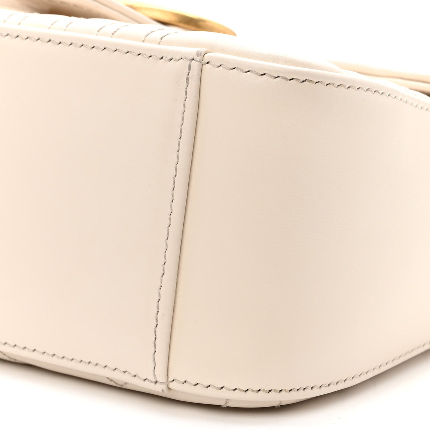 Calfskin Matelasse Mini GG Marmont Top Handle Shoulder Bag White