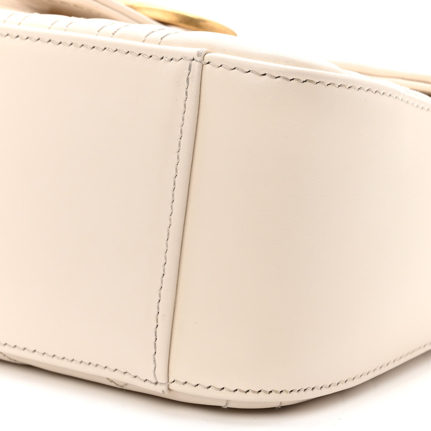 Gucci Calfskin Matelasse Mini GG Marmont Top Handle Shoulder Bag White 10 of 10