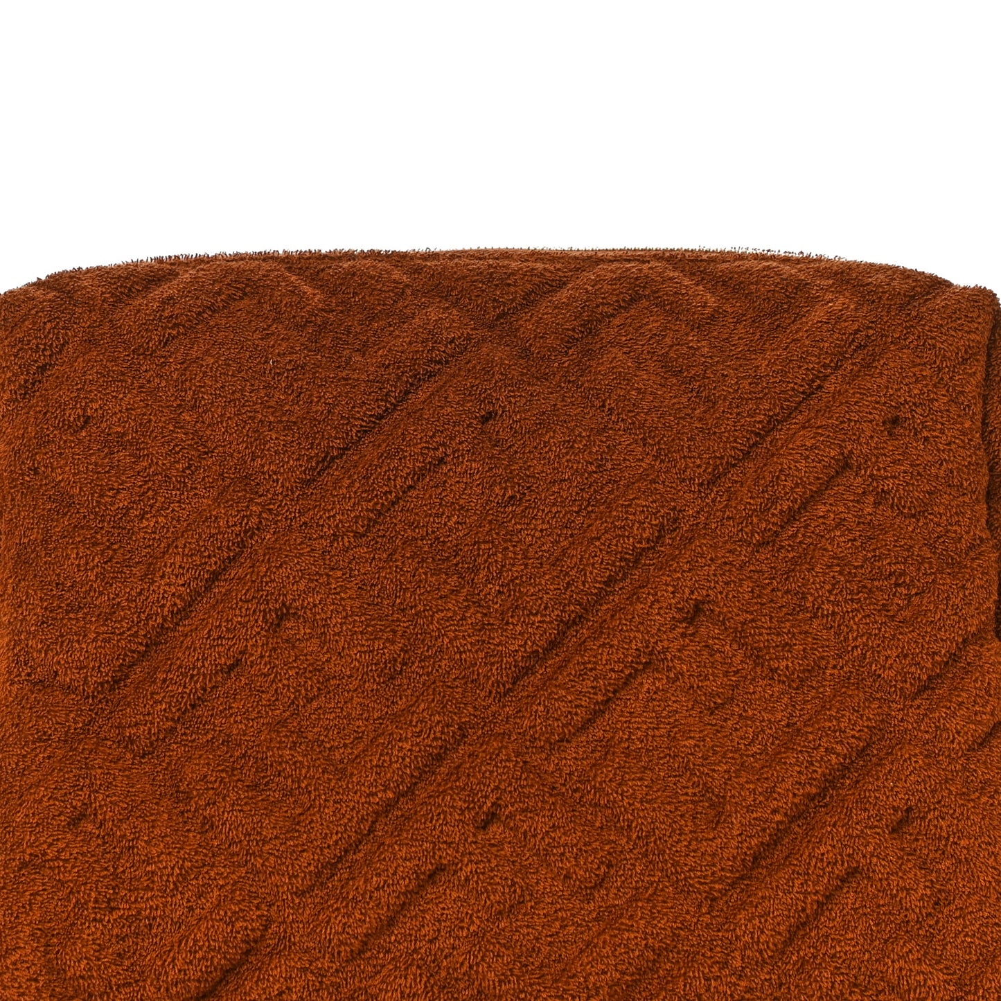 Terry Cloth Vitello Century Matte FF 1974 Embossed Medium Trapezoid Beauty Pouch Caramel