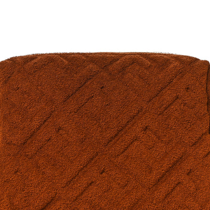 Fendi Terry Cloth Vitello Century Matte FF 1974 Embossed Medium Trapezoid Beauty Pouch Caramel 6 of 8