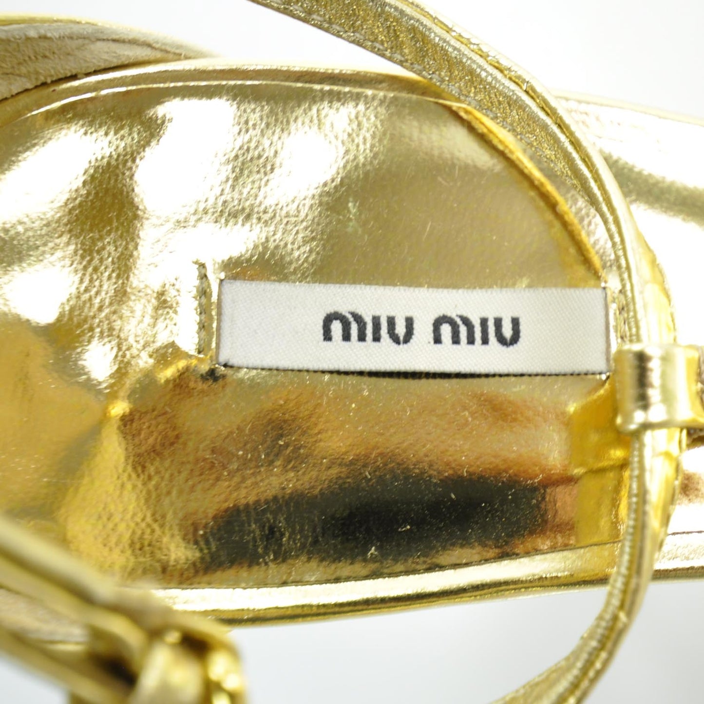 Leather Jeweled Sandals 38.5 Gold