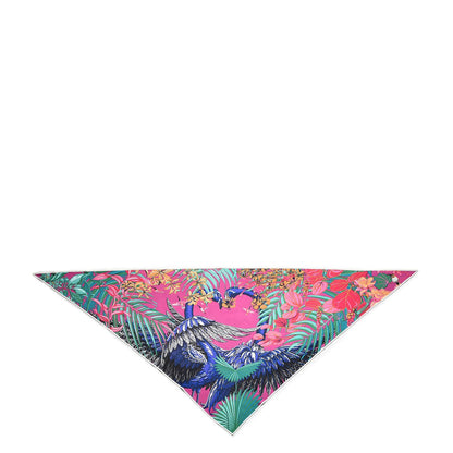 Hermes Silk Jersey Flamingo Party Maxi Pointe Triangle Scarf 3 of 8