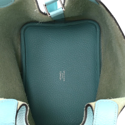 Hermes Taurillon Clemence Picotin Lock 18 PM Bleu Atoll 4 of 11