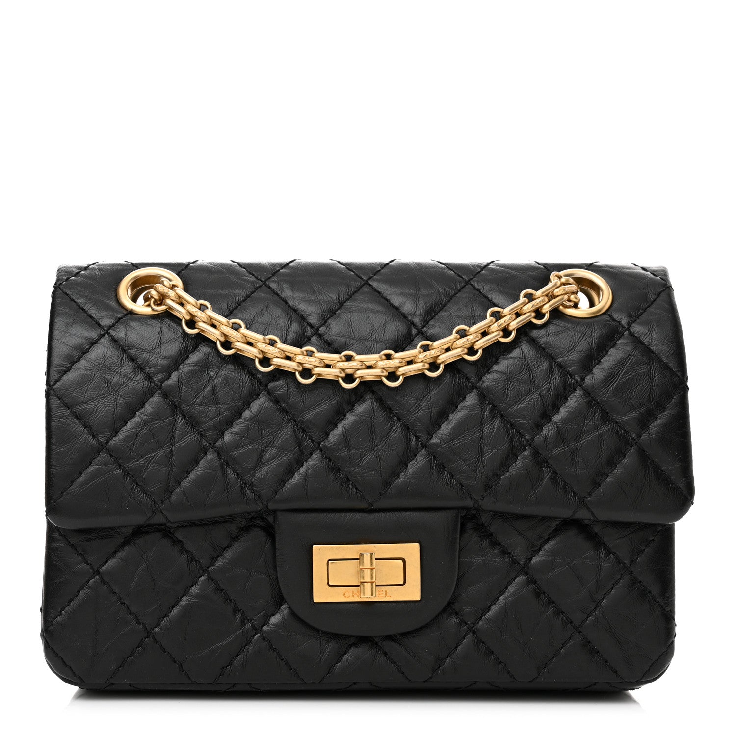 Chanel Aged Calfskin Quilted 2.55 Reissue Mini Flap Black 1 of 11