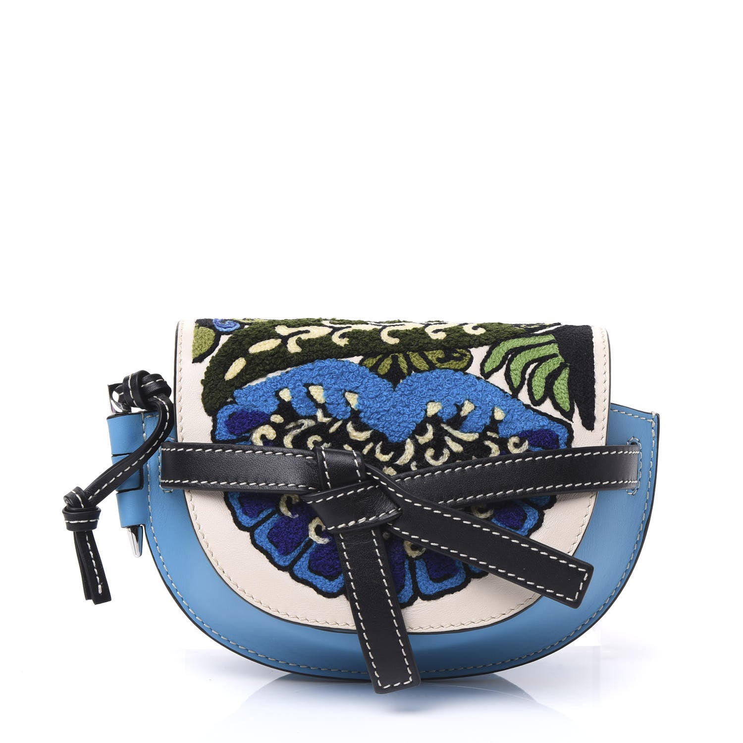 Loewe Grained Calfskin Floral Mini Gate Crossbody Bag Peacock Blue 1 of 12