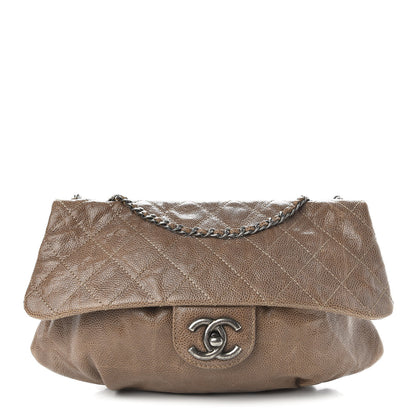 Chanel Caviar Quilted Medium Elastic Flap Brown 1 of 10