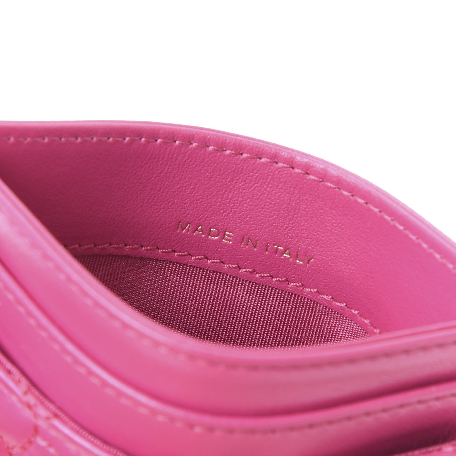 Chanel Lambskin Camellia Embossed Card Holder Fuchsia 6 of 12