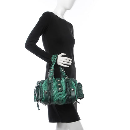 Chloe Python Silverado Shoulder Bag Emerald 2 of 9