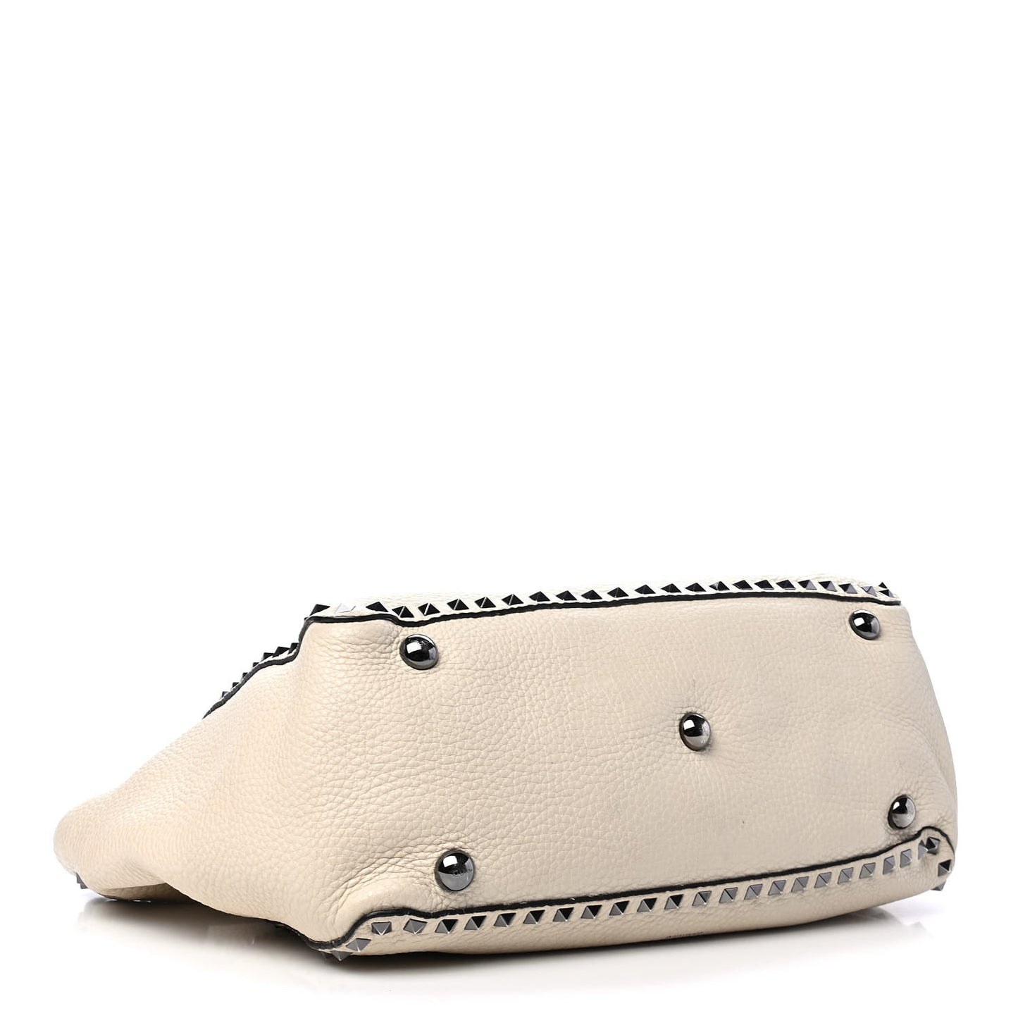 Alce Printed Calfskin Medium Rockstud Tote Light Ivory