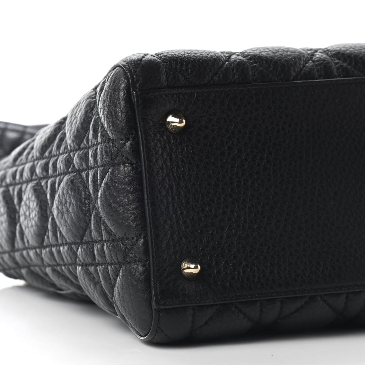 Grained Calfskin Cannage Medium Supple Lady Dior Black