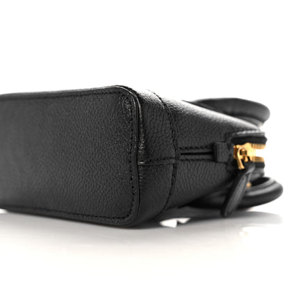 Balenciaga Grained Calfskin Logo Mini Ville Top Handle Bag Black White 9 of 10