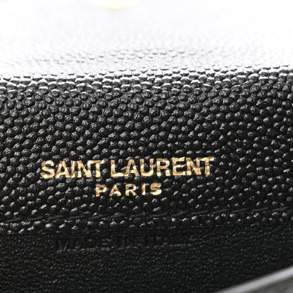 Saint Laurent Grain De Poudre Uptown Monogram Card Case Black 7 of 10