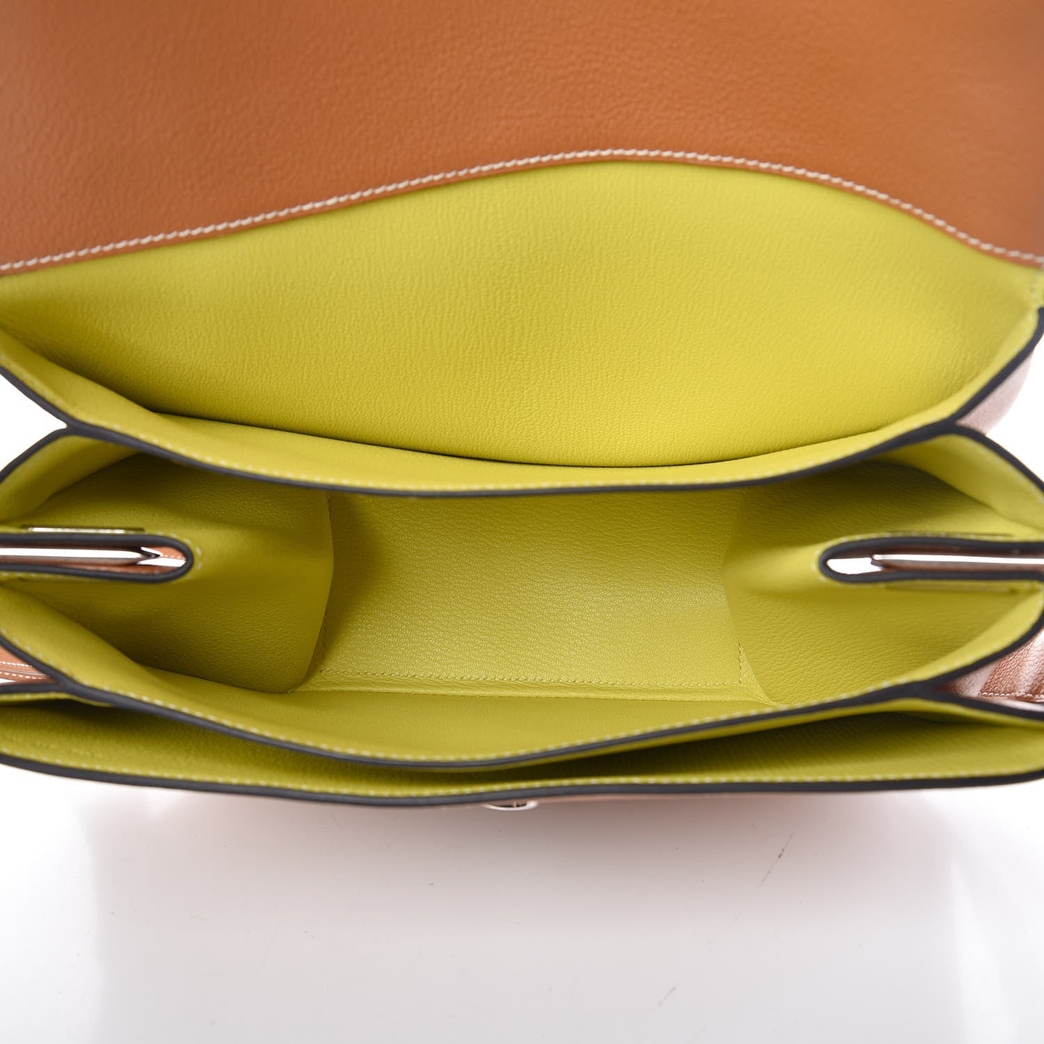 Hermes Taurillon Novillo Opli 28 Toffee Lime 5 of 11
