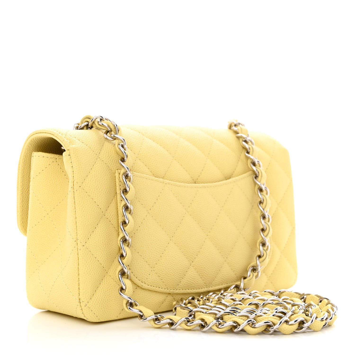Chanel Caviar Quilted Mini Rectangular Flap Light Yellow 3 of 11